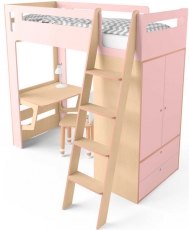 Ліжко двоярусне IndigoWood Smart Cube pink